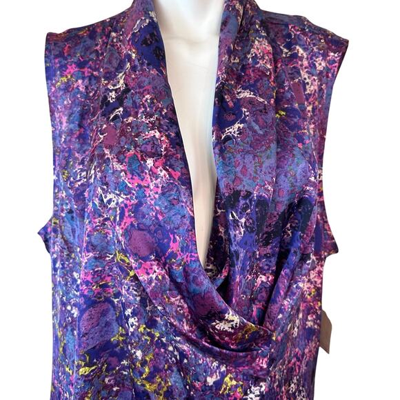Coldwater Creek Purple Marbled Sleeveless Blouse Shell sz 2X NWT $80 - Picture 2 of 10